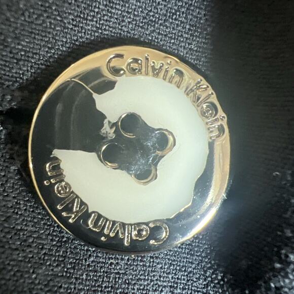 Calvin Klein Womens Sz 8 Two Button Lux Blazer Long Sleeve Black Collar Lined - Picture 14 of 16